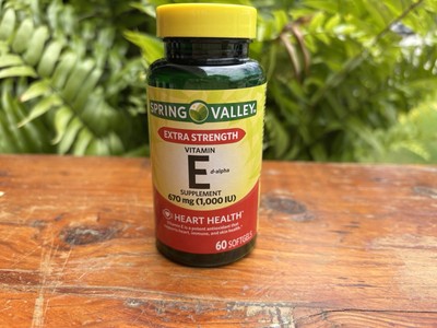 Spring Valley Extra Strength Vitamin E D-Alpha Supplement, 670 mg (1,000 IU), 60