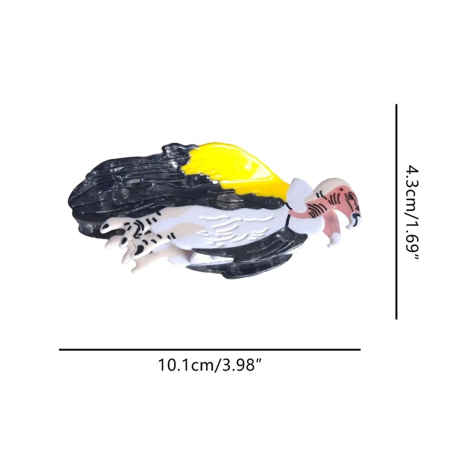 Cute Vulture Hair Clip,Acetate Hair Clip,Big Claw Clip for ,Funny Hair Claw Clip - Image 2 of 4