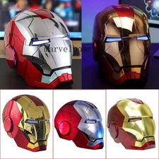 Iron Man 1:1 MK5 Helmet Cosplay Voice Control Electronic Open/Close LED Eye Mask