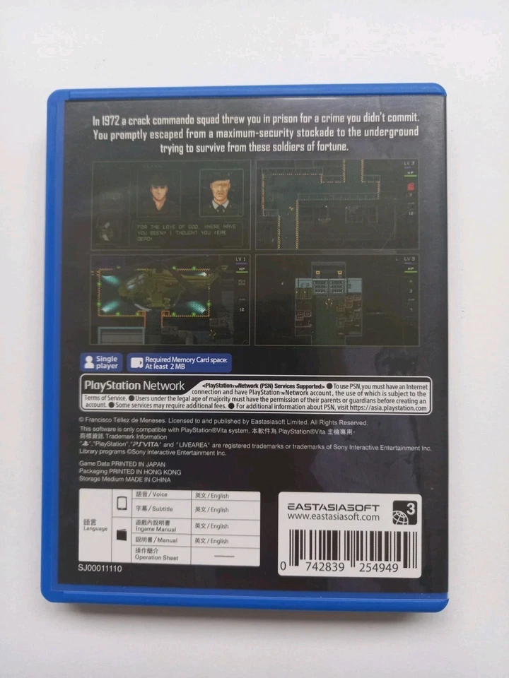 UNMETAL  Eastasiasoft Limited Edition Ps Vita  - Photo 4/4