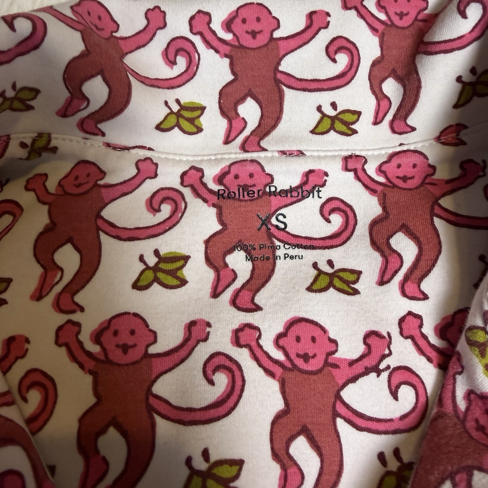 Roller Rabbit Monkey Watermelon Polo Pajamas XS P… - image 6