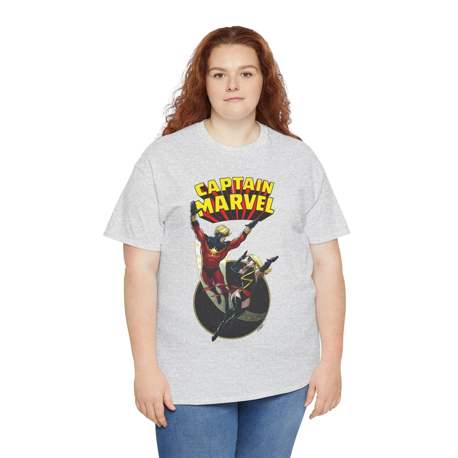 Captain Marvel T-Shirt - George Perez Art - Mar-Vell, Carol Danvers