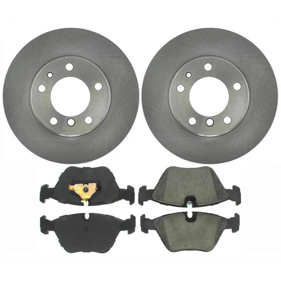 Kit de rotores de freno de disco delanteros y pastillas metálicas para BMW 525i C-Tek 1989 1990 Foto 2 de 4