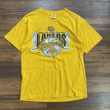 Vintage Los Angeles Lakers 1999 2000 NBA Finals Champions T-Shirt Mens Large Y2K