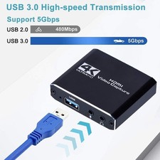 USB 3.0 HDMI Capture Card 1080p60 UVC w/ 4K Input Loop-Out   PS5/PS4/Xbox/PC