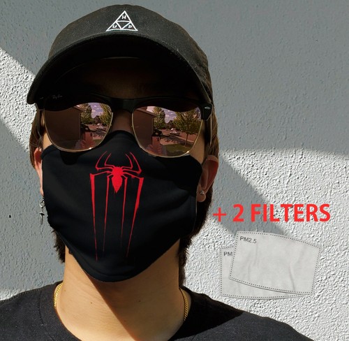 Spider Face Mask With Filters &Pocket Washable Reusable Adult & Kids face Mask - Picture 2 of 11