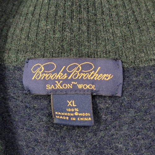 Brooks Brothers Pullover Jungen XL blau grün sächsische Wolle Stehkragen 1/4 Reißverschluss klassisch - Bild 4 von 8