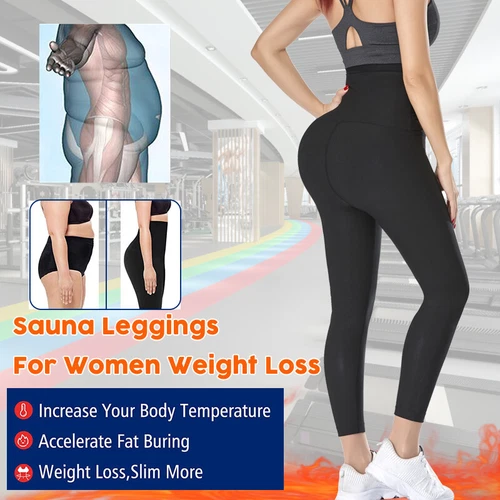 Damen Thermo Sauna Leggings Bauchweg Schwitzhose Abnehmen Laufhosen Sporthosen - Bild 5 von 35