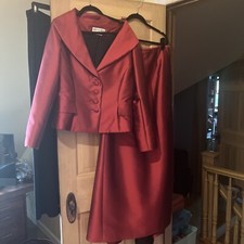 catherine regehr Claret Silk Wool Formal Suit Gown MOB 12 14