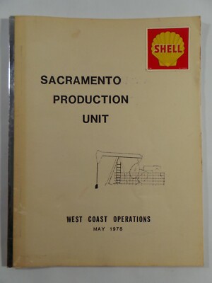 Rare 1978 SHELL OIL & GAS Sacramento Production Unit WEST COAST OPERATIONS Map 