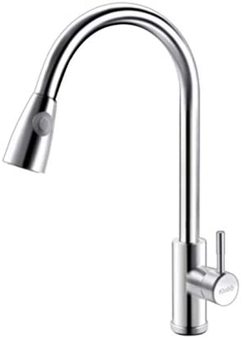 Klabb Stainless Steel Faucet S20 Single Handle High Brushed Nickel Pull ...