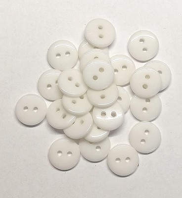 Wäscheknöpfe 16 mm 12 Stück weiß 2 Loch Rund Kunststoff Kochfest Nähen