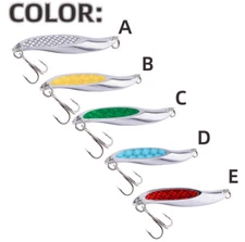 5 Metal Spoon Fishing Lure Bass Bait Spinnerbait Kit Split Ring Treble Hook