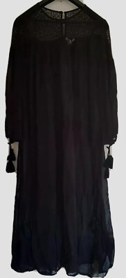 NA-KD Damen schwarz Spitze Oberteil transparente Details Maxi Strandkleid. Gr. S/M. NEU!