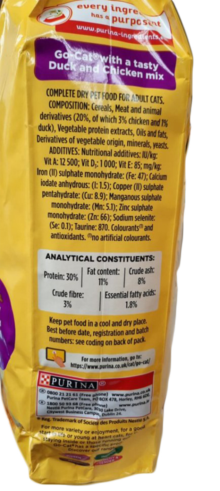 Go Cat Chicken & Duck Complete Dry Adult Cat Food Biscuits Large 4kg By