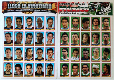 Panini COPA AMERICA 2007 - UPDATE STICKERS Teams VENEZUELA 18-37 MEXICO 123-142
