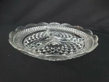  Anchor Hocking Clear Glass Wexford 3 Part 8 5/8th Relish Dish Excel. Used Cond.