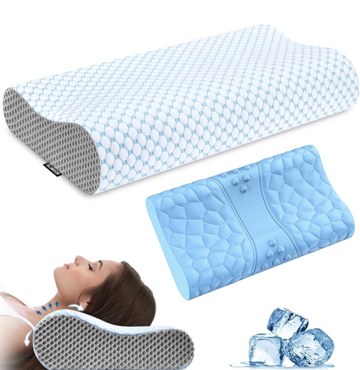 Neck Pillow Memory Foam pillows - Cooling Neck Support Pillow for Pain Relief