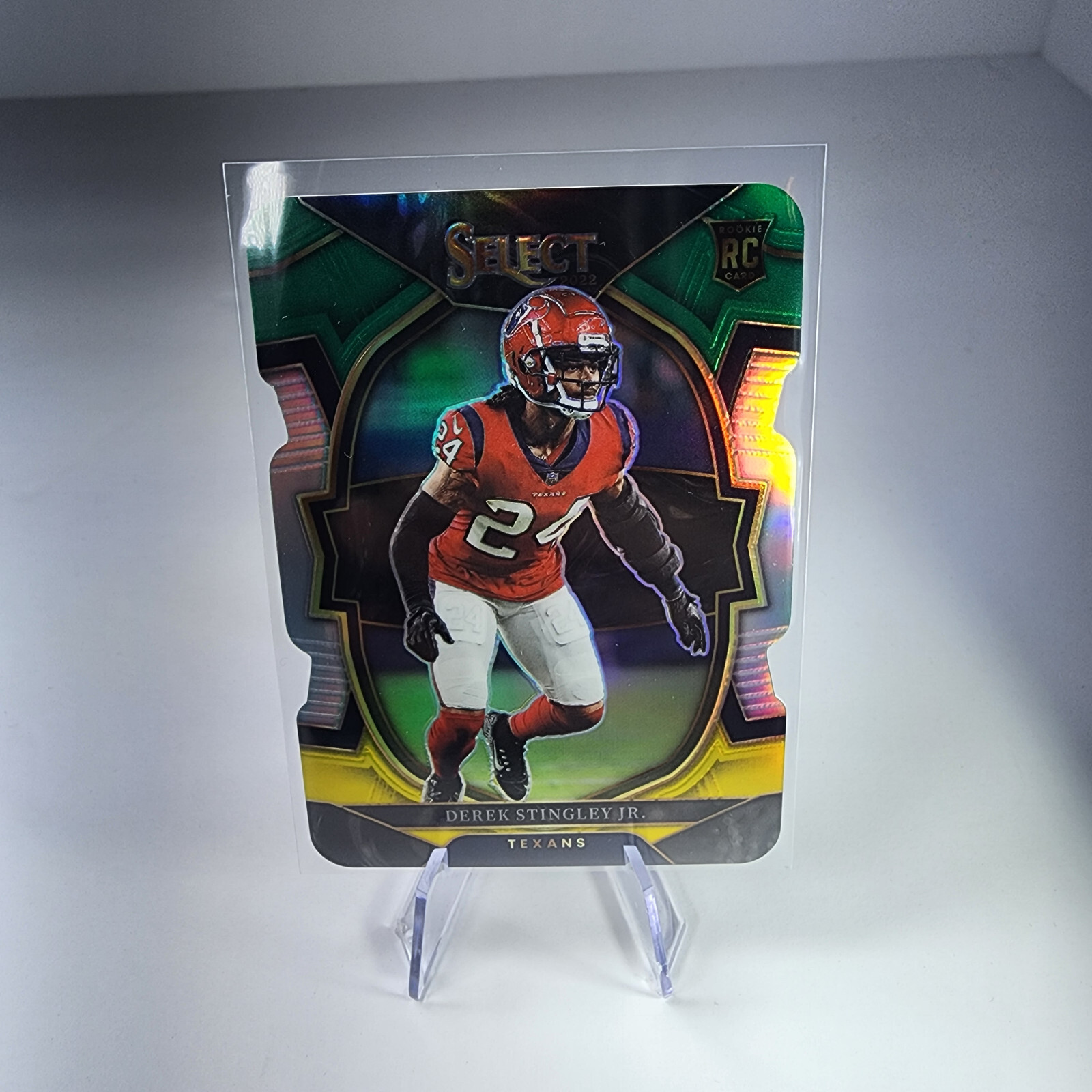 Derek Stingley Jr. 2022 Select Concourse Green Yellow Prizm Die-Cut ROOKIE  #48
