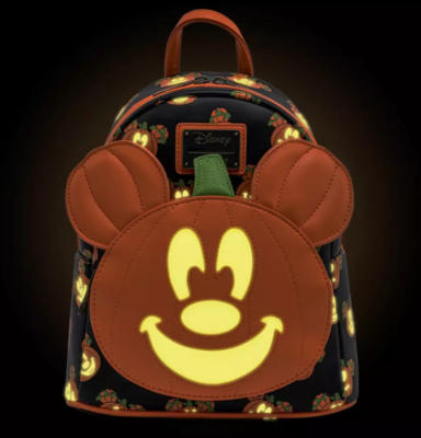 Loungefly Disney Mickey O Lantern Pumpkin Glow In The Dark 