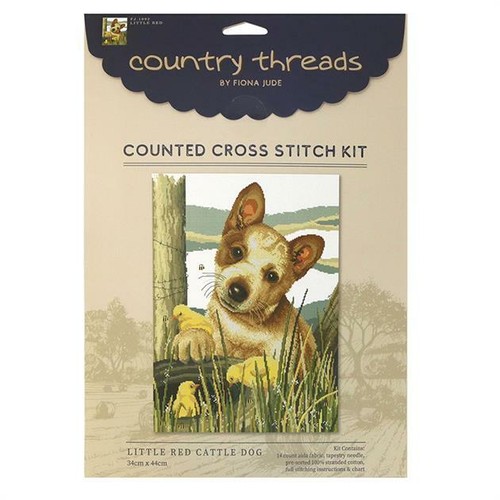 Little Red Cattle Dog 34 x 44cm Country Threads cross stitch kit FJ1092 - Picture 2 of 3