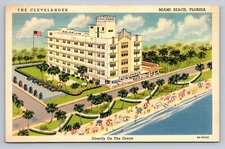 Postcard Florida Miami Beach The Clevelander Hotel Linen Unposted  B169