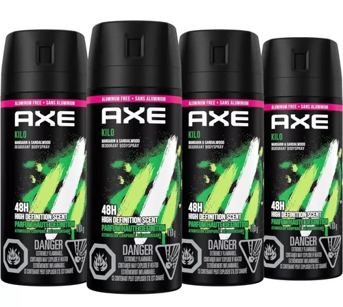 4x Lot AXE Kilo Deodorant Body Spray 4oz Discontinued Scent Mandarin& Sandalwood