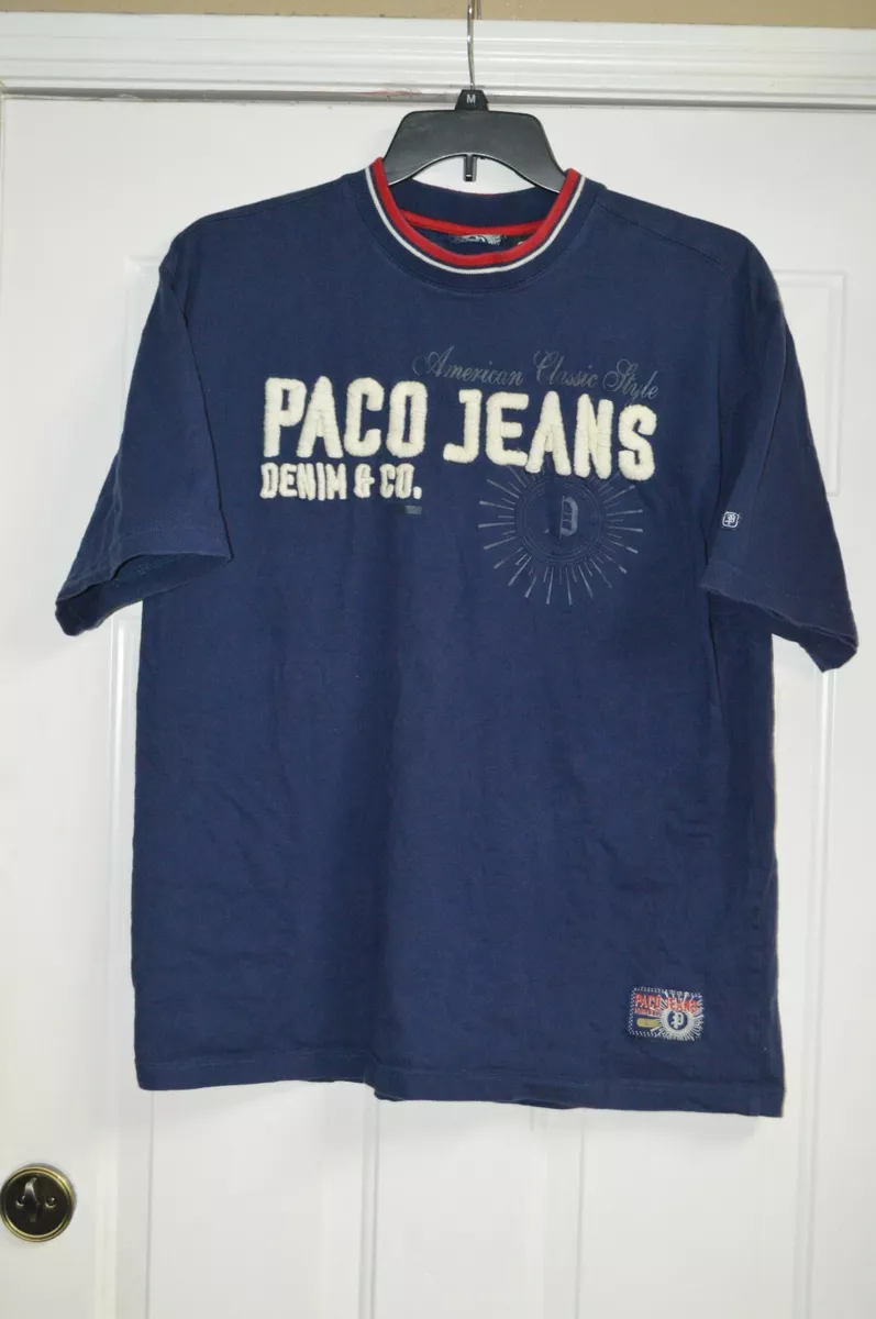 VTG 90 S PACO JEANS DENIM CO EMBROIDERED T SHIRT ADULT LARGE