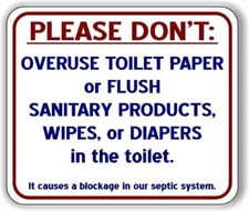 Please Don't Overuse Toilet Paper Flush Sanitary Product Aluminum Composite Sign