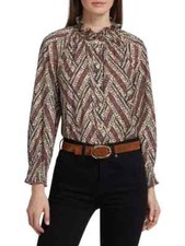 NEW Veronica Beard Calisto Geometric Floral Shirt in Multicolor SZ S T3009
