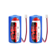 2x CR123A 3.0V 1500mAh Non-rechargeable Li-ion Battery with 2.54 White Plug New