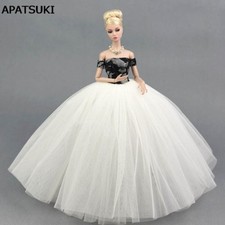 Black White Wedding Dress Clothes for 11.5" Doll Clothes for 1/6 Dollhouse Toy