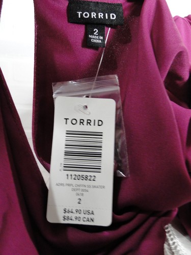 Womens Torrid plus size 2X chiffon purple dress flutter sleeve - Picture 5 of 5
