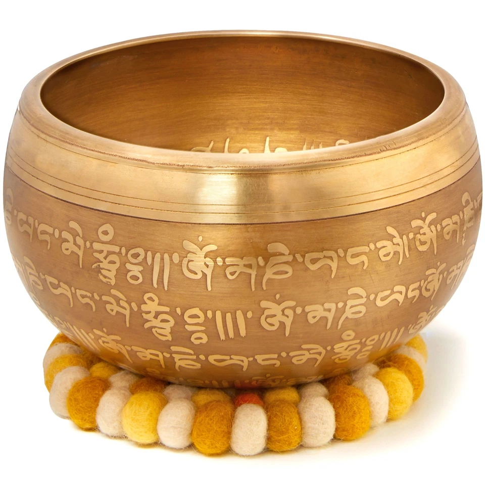 Große Tibetische Klangschale XXL 800g, 16cm. Set für Yoga Meditation Schule Gong - Bild 3 von 4