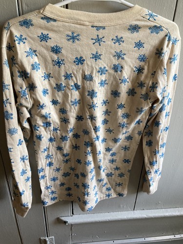 Modern Globe Lollipop USA Vintage Long Sleeve V-Neck Shirt Women’s L Snowflake - Picture 3 of 5