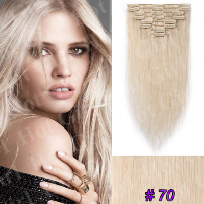Real Thick Long Clip In 100% Remy Human Hair Extensions Thick 200g Balayage G150
