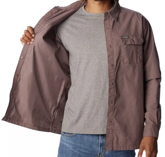 NEW Columbia AM6702-263 Basalt Landroamer Lined Snap Button LS Shirt Shacket XXL