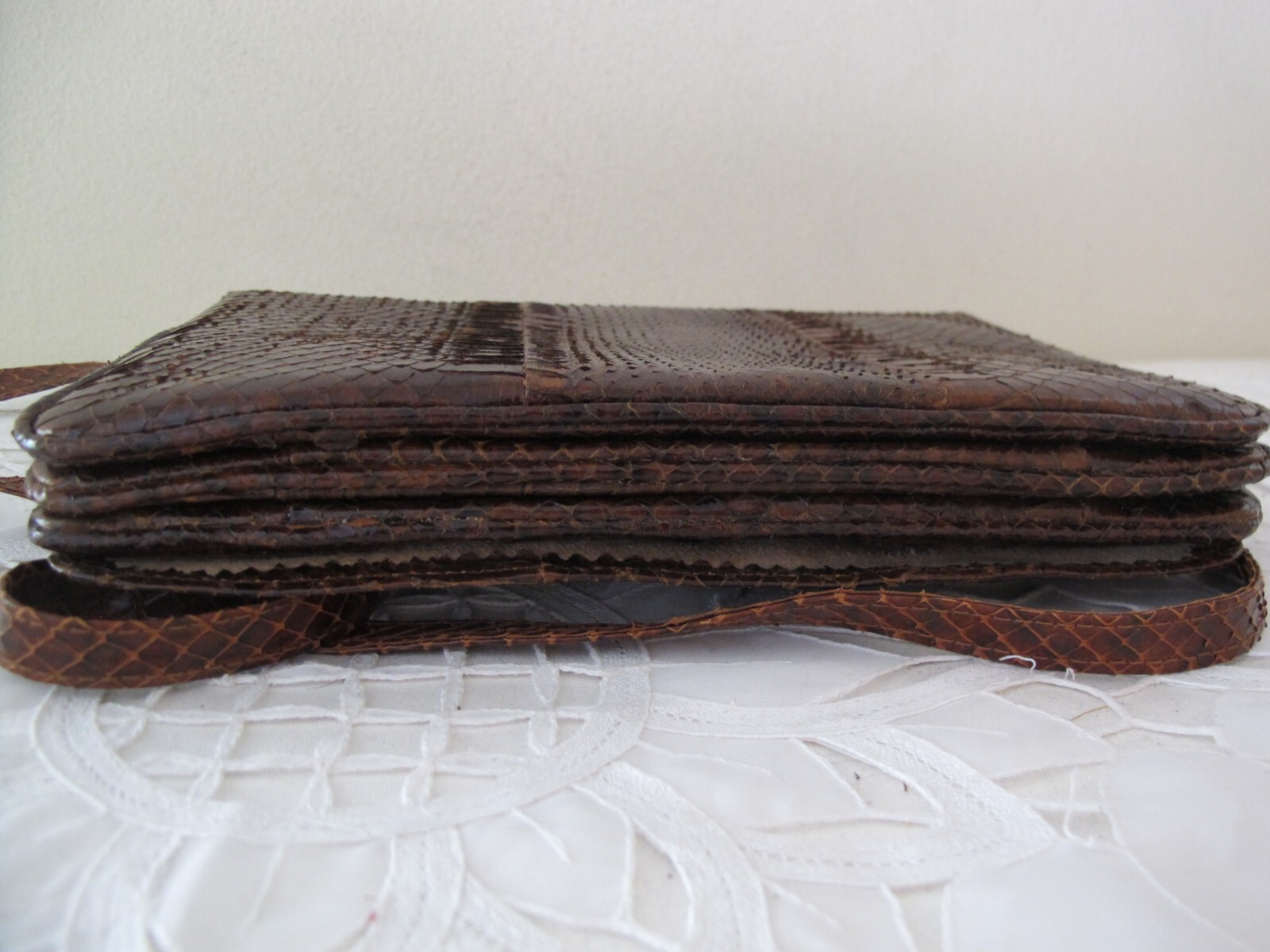 Genuine PYTHON Snakeskin Shoulder Bag Convertible… - image 5