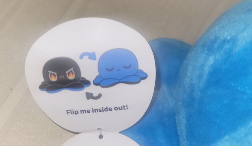 TeeTurtle The Original Reversible Octopus Plushie Fire Eyes + Sleepy NEW - 第 4/4 張圖片
