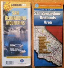 San Bernardino CA Mountains Guide and SB-Redlands Street Map 1997 Lot of 2 Maps