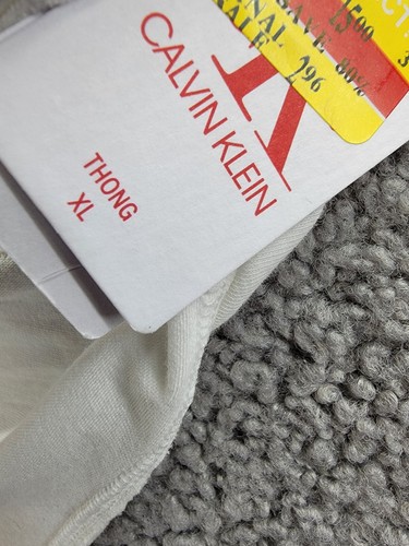 Calvin Klein CK One Singles Thong Underwear Women's XL White Elastic Waist Logo - Picture 16 of 17