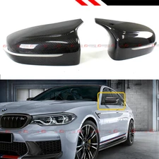 FOR 2018-2023 BMW F90 M5 CARBON FIBER ADD-ON PERFORMANCE STYLE MIRROR COVER CAPS