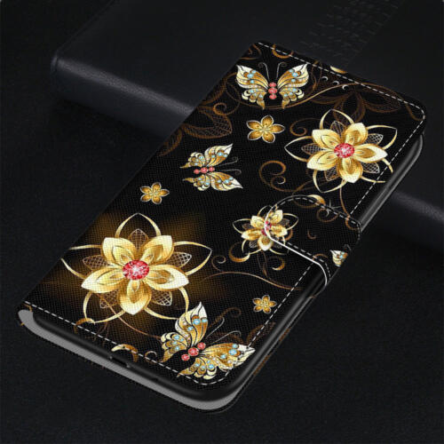 For Various Phone Luxury Butterfly Magnetic Card Wallet Case Flip Stand Cover - Picture 5 of 11