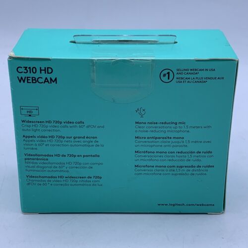 Logitech C310 720P/30FPS HD Webcam - Black SEALED NEW - Picture 4 of 6