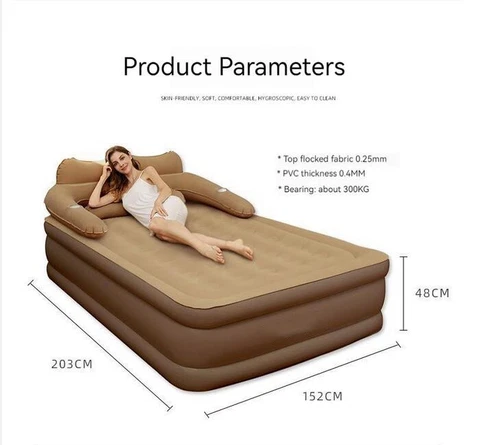 Inflatable High Raised Double King Size Air Bed Mattress with Pump Pillow Kit - Picture 3 of 13