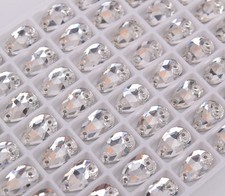 7x12mm Teardrop Glass white Crystal Sew On Rhinestone Sewing Gem Flatback