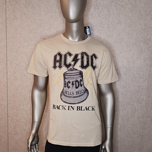 ACDC Mens T Shirt Size Large Hells Bells Back In Black Off White Band Tee - Picture 4 of 7