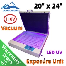Tabletop Precise 20" x 24" 80W Vacuum LED UV Exposure Unit 110V-USA