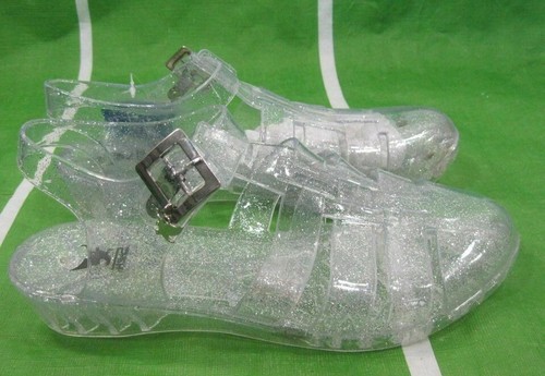 Clear Fashion Beach Retro Flat Jellies Jello Sandals WOMEN Size 6