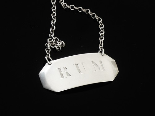 Scottish Antique Sterling Silver RUM Decanter Label, Dick & Robertson c.1796 - Picture 3 of 11